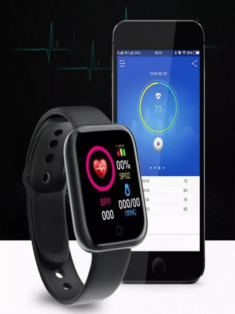 Relógio masculino eletrônico pulseira de fitness smartwatch relógio inteligente y68 d20 monitor sono presente para ios android smartphones despertador