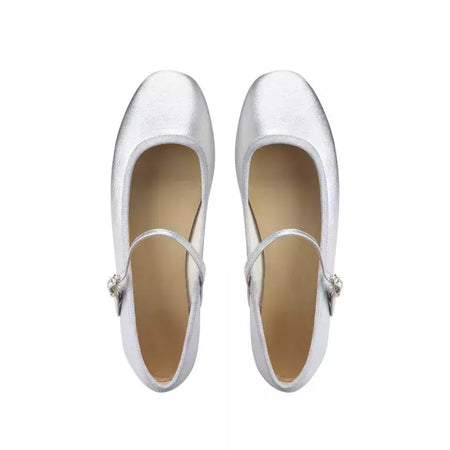 Sapatilhas Mary Jane para mulheres, sapatilhas de couro brilhante, dedo do pé redondo, sapatilhas femininas, dança, bola, nupcial, casamento