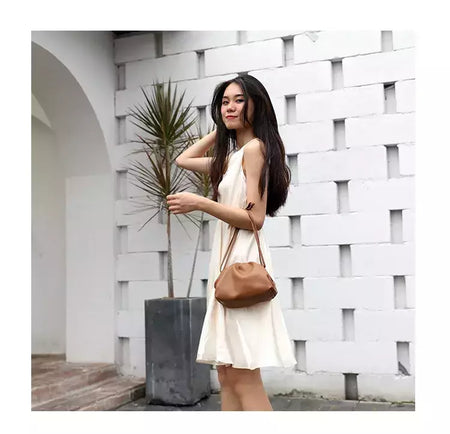 Saco de Nuvem de Couro Genuíno para Mulheres, Couro Macio, Ombro Crossbody Bags, Alta Qualidade, Embreagens Femininas Noite, Senhoras, 2023