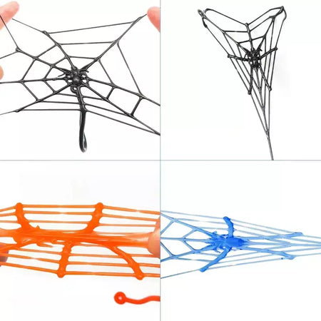 15 pçs diversão crianças festa de aniversário favor mini pegajoso aranha web brinquedo saco de presente giveaway pinata enchimento halloween carnaval festa suprimentos