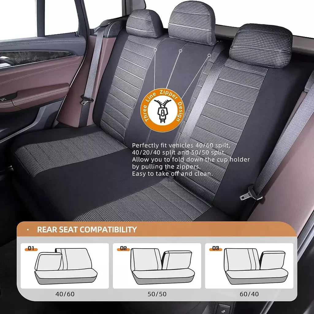 Universal Car Seat Covers Conjunto Completo, Conjunto De Pano Para A Maioria dos Sedans, Vans, SUVs, Caminhões, Protetor De Assento De Carro, Capas De Assento Traseiro Dianteiro e Traseiro