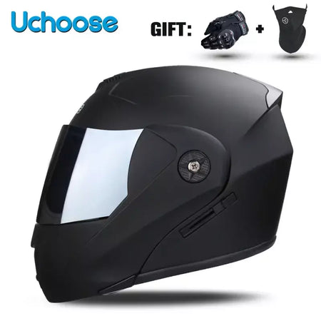 Unisex Capacete com viseira, lente dupla, seção transversal, segurança, modular, flip, capacete, certificação DOT, Uchoose