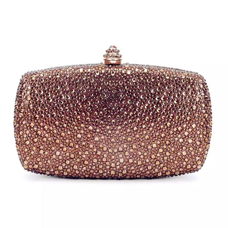 Bolsa noite strass para mulheres, bolsas de casamento, corrente de cristal, ouro, prata, pedras da noite, marrom, verde, pedras azuis