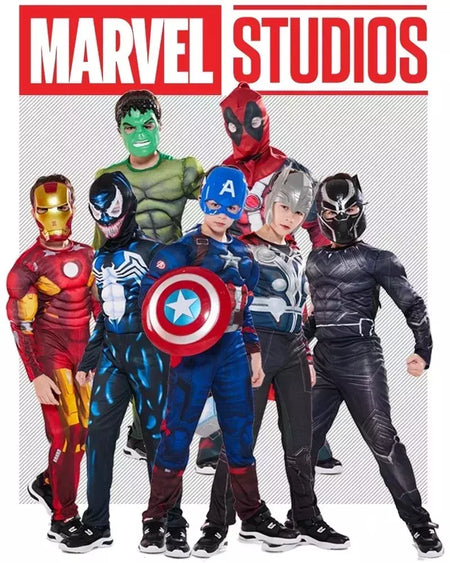 Super-herói homem aranha capitão américa homem de ferro thor hulk batman cosplay traje muscular bodysuit macacão para crianças festa de halloween