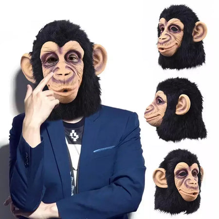Novo macaco gorila máscaras de halloween adulto rosto cheio máscara engraçada látex festa de halloween cosplay traje masquerade máscaras realistas