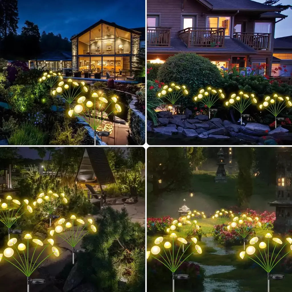 Luzes solares ao ar livre led solar cogumelo gramado luzes à prova dwaterproof água festa quintal pátio caminho lâmpada medusa para decoração de jardim
