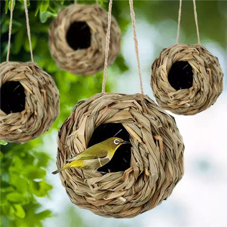 Ninho de pássaros tecido decorativo ao ar livre, Bird Cage Grass Egg Cage, Ninho de papagaio suspenso, Casas para quarto de estimação, Novo, 2024