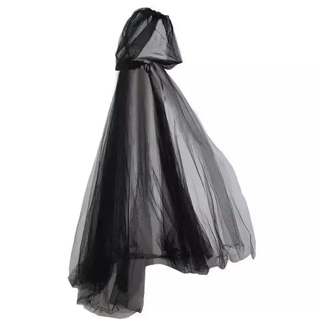 Preto nupcial xale bruxa vampiro cosplay manto halloween capa dupla jogo festa traje adereços férias vestir-se