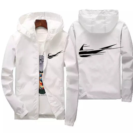 Jaqueta impermeável com capuz masculino, blusão, outwear masculino, streetwear casual, roupas da moda, primavera, outono, 2024