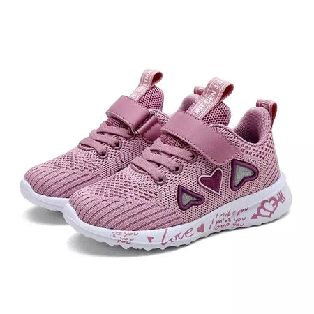Meninas sapatos casuais luz malha tênis crianças verão primavera outono tenis bonito esporte dos desenhos animados feminino correndo meia calçado