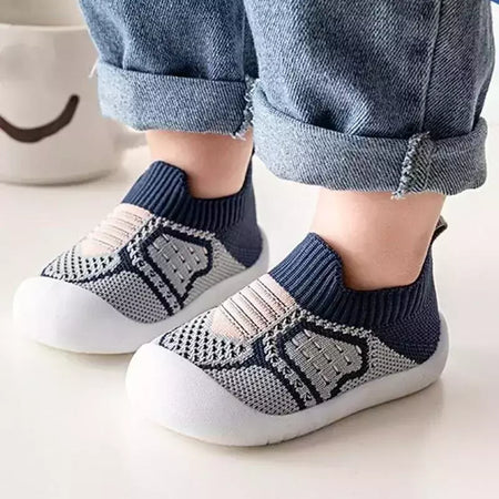 Sapatos de malha respirável para recém-nascido, meias infantis, fundo macio, antiderrapante, menino e menina, 0 a 5 anos, verão