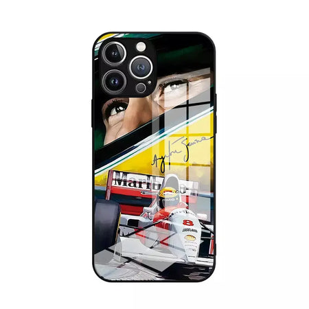 Ayrton Senna F1 Capa de telefone para iPhone 16 16e 15 14 13 12 Mini 11 Pro XS Max XR X SE 2022 8 7 Plus Moldura de silicone macio de vidro