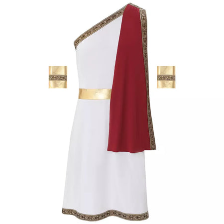Homens antigo deus grego gladiador halloween cosplay trajes toga com mangas rei romano príncipe toga robe vestido punhos destacáveis