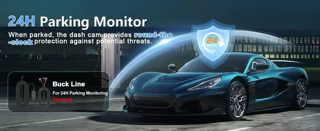 Kocam 4K UHD Dash Cam WiFi Carro DVR Dianteira e Traseira Lente Dupla Câmera Auto para Carro com Visão Noturna 24H Monitor de Estacionamento Caixa Preta