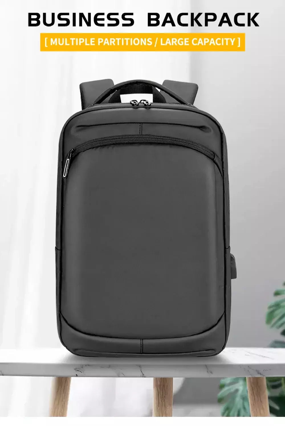 Qualidade PU Coberto Preto Cinza High School Use 16,5 polegadas Viagem Negócios USB Laptop Mochila