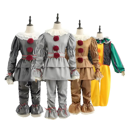 Anime noite palhaço coringa adulto pennywise cosplay traje halloween palhaço stephen king masculino feminino cos ternos roupa uniforme festa