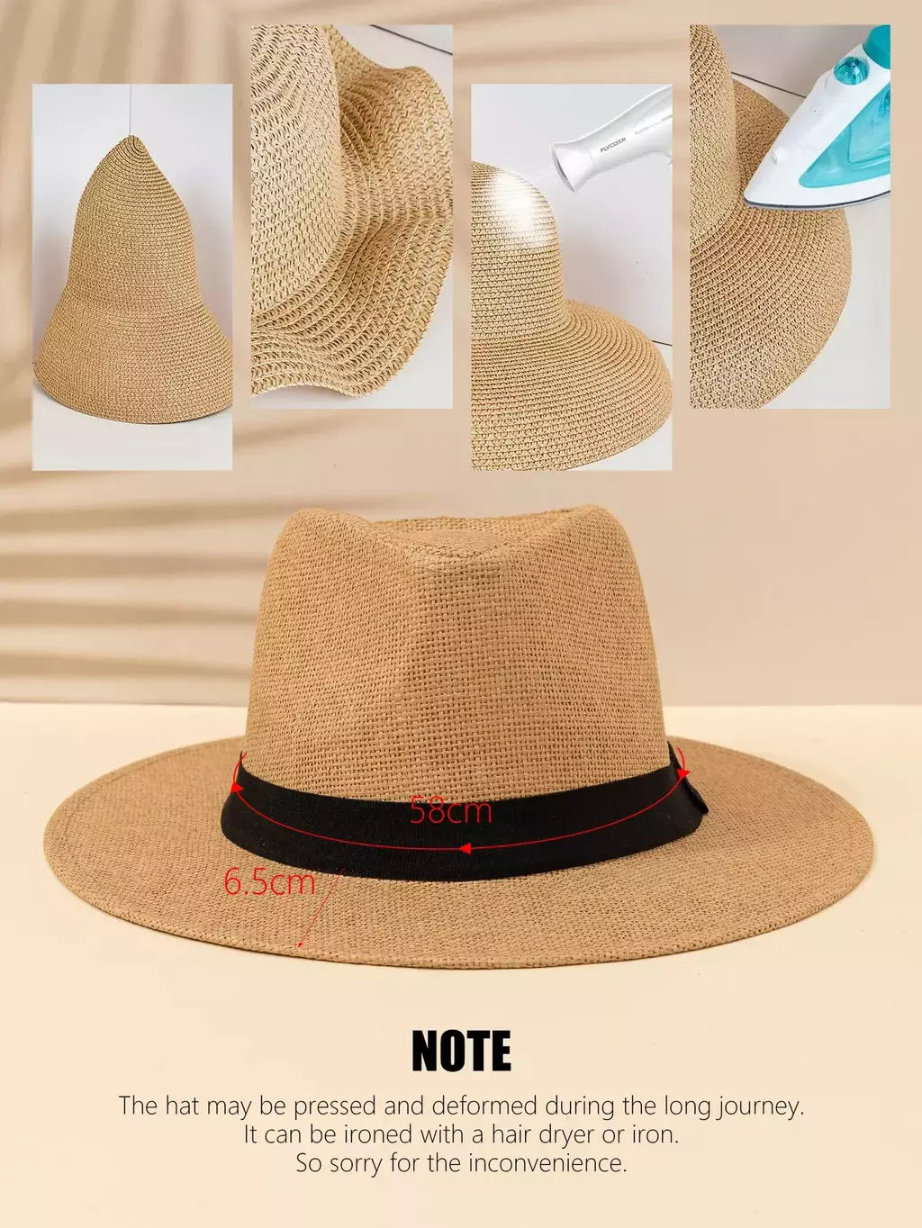 Chapéu do verão para homens e mulheres, chapéu de praia, estilo inglês, abas largas, sombreamento do sol, palha do panamá