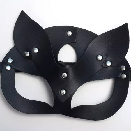 Meia face gato cosplay máscara de couro feminino olho cosplay festa de halloween pu meia máscara facial adulto suprimentos de jogo adulto jogo