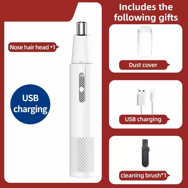 Aparador elétrico recarregável de cabelo para nariz, corte multicinético, recarregável, dois em um, unissex, totalmente automático, aparador lavável