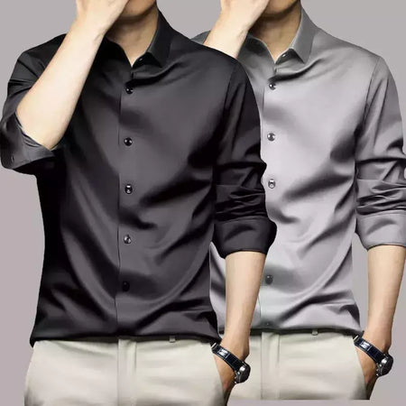 Camisa de manga comprida masculina, fato casual profissional, camisa branca, resistente a rugas sem ferro, vestido de negócios, high end, S-5XL