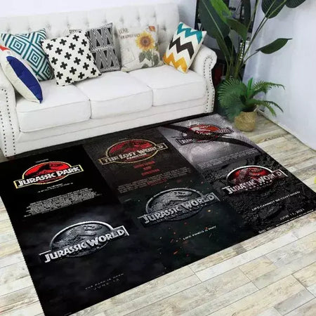 Jurassic park dinossauro dos desenhos animados tapetes antiderrapante área para sala de estar quarto pé almofada decoração, criança jogo tapete