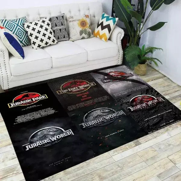 Jurassic park dinossauro dos desenhos animados tapetes antiderrapante área para sala de estar quarto pé almofada decoração, criança jogo tapete