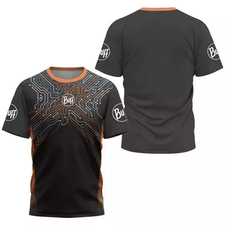 Camisa de tênis com gola O respirável masculina, camiseta estampada, secagem rápida, manga curta, fitness, corrida, esportes ao ar livre, verão