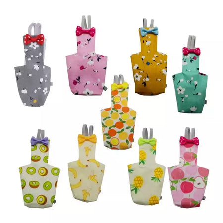 Papagaio fralda com laço bonito colorido fruta floral cockatiel pombos pequeno médio grande aves de estimação vôo terno roupas lavável