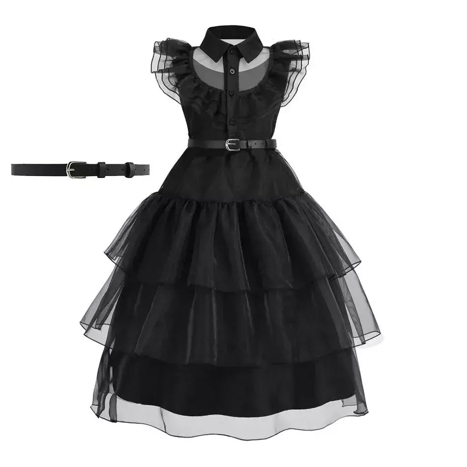 Crianças elsa ariel traje meninas quarta-feira dança disfarce crianças rapunzel vestido elegante barbi cosplay halloween fantasia 3-12t