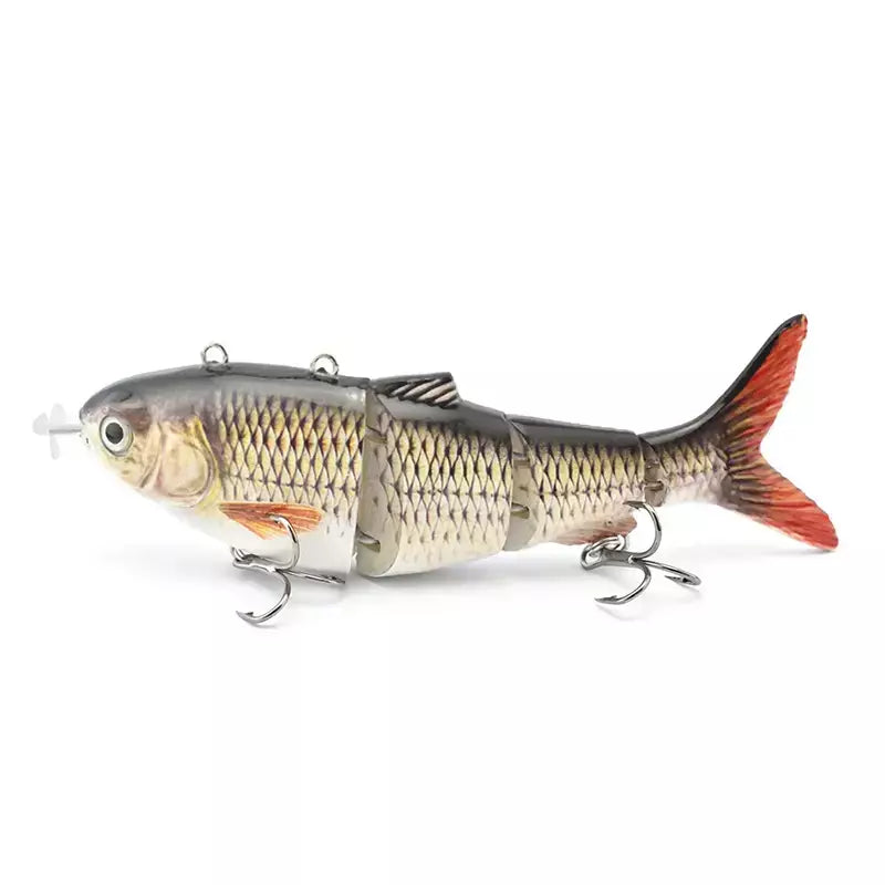 Isca de pesca robótica elétrica automática, isca multiarticulada automática de 4 segmentos, recarregável por usb, acessórios de pesca wobbler