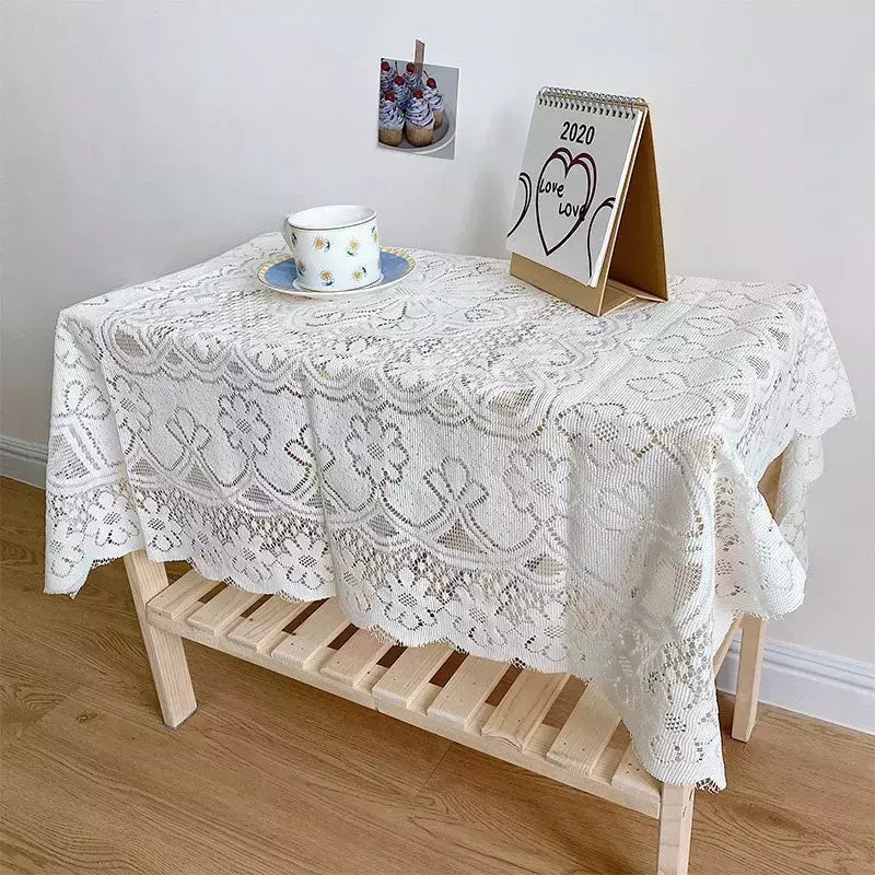 Toalha De Mesa De Renda Branca, Cobertura De Mesa De Jantar, Decoração De Festa De Casamento, Tampas De Mesa, Sala De Estar, Decoração De Mesa