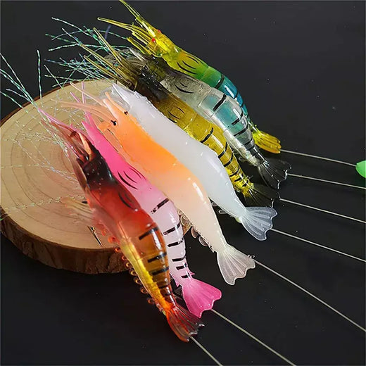 3pcs/7pcs iscas de camarão iscas de pesca isca de pesca artificial isca artificial ascesorios pesca