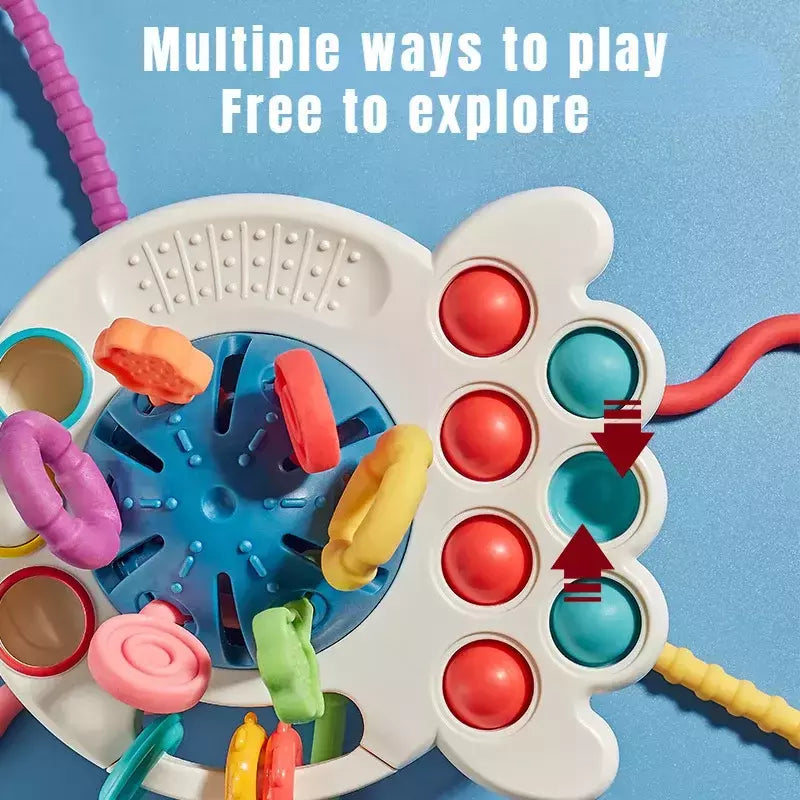 Baby Montessori Desenvolvimento Sensorial Brinquedos Educativos, Puxar Cordas, Dedo Grasp Training, Early Learning Toy, Dentição BPA Free, 1-3 Anos