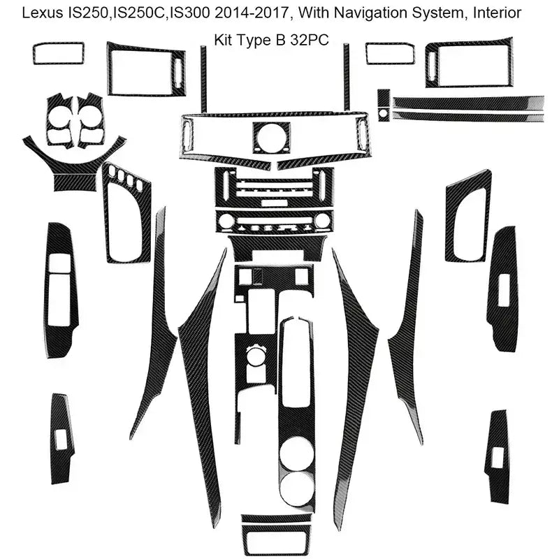 Material De Fibra De Carbono Adesivos, Auto Molduras Interiores, Tira Decorativa, Acessórios Do Carro, Lexus IS250 IS250C IS300 2014-2018