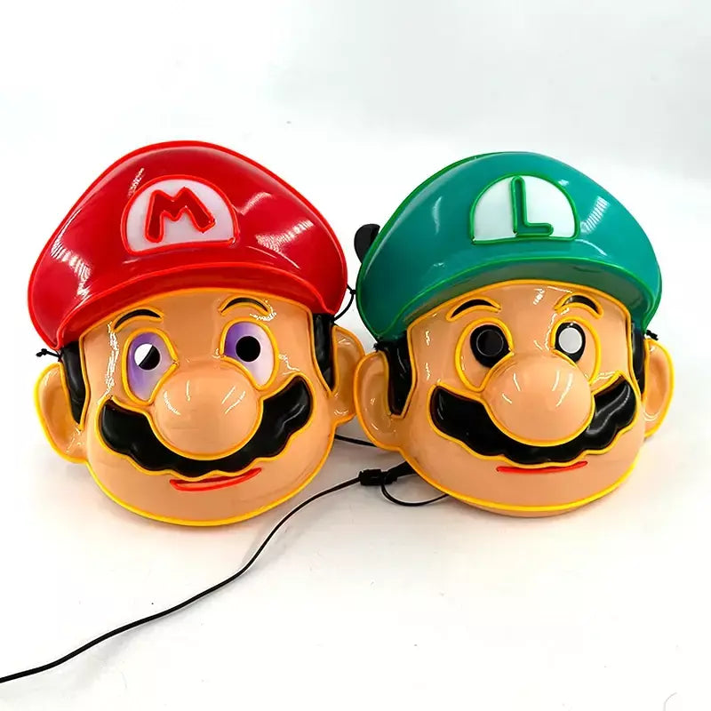 Engraçado bonito piscando máscara de máscaras adulto crianças máscara decorativa luminosa máscara facial completa máscara de purga clássica para a noite