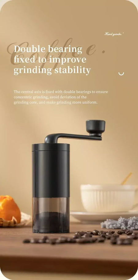 Moedor de café manual portátil, máquina manivela, moedor de feijão ajustável, viagem ao ar livre em casa, pequeno