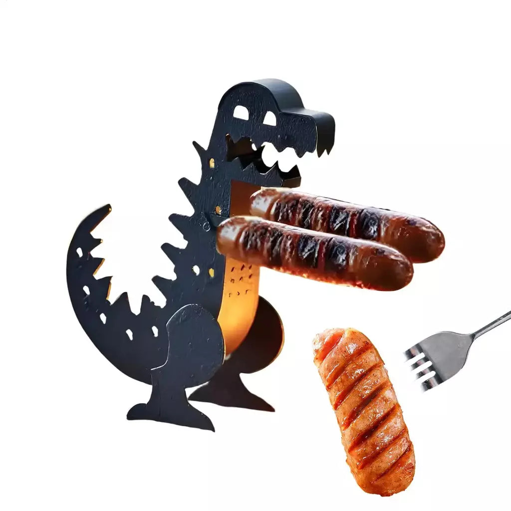 Engraçado dinossauro forma grill rolo de cachorro quente grelha de cachorro quente churrasqueira rack portátil acampamento ao ar livre grelhar panelas ferramentas