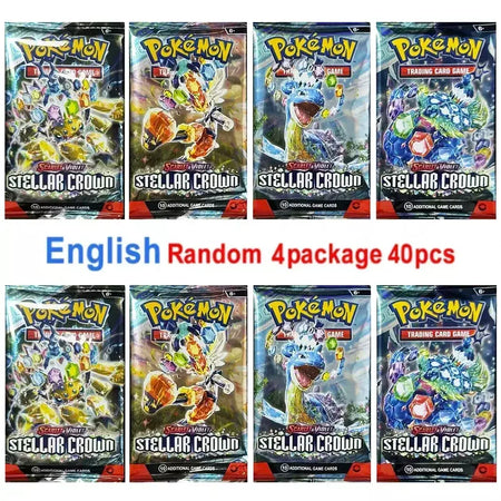 Novo 36/40 pçs caixa pokemon cartão escarlate & violeta evoluções prismáticas inglês impulsionador batalha carte negociação cartões de coleção presentes