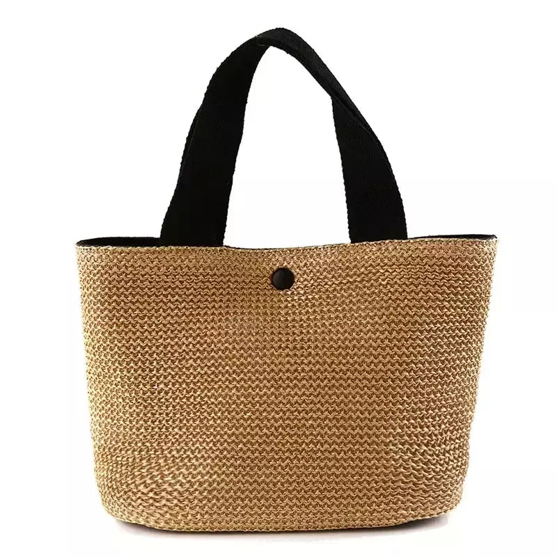 Fsafashion-bolsa de tecido palha para mulheres, bolsa casual para férias, bolsas com alça superior, bolsas de ombro retrô artesanais, moda feminina, 2024