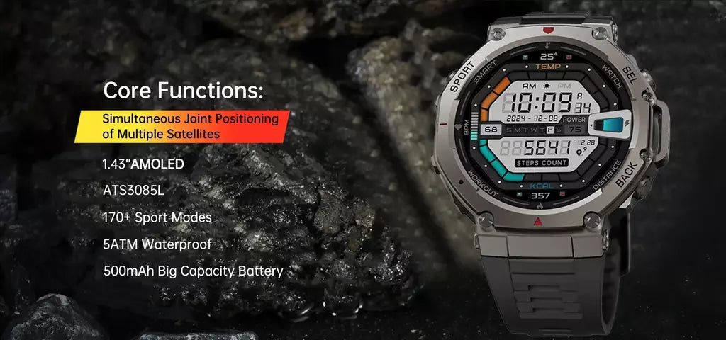 Xiaomi para original t-rex 3 2025 militar gps smartwatc bússola embutida altímetro 10atm à prova dwaterproof água esportes smartwatch das mulheres dos homens