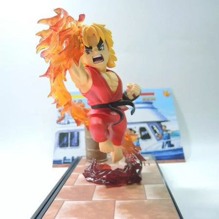 Street Fighter Ken Masters Figuras de ação Shouryuukenn Ken Chun-Li Estátua com luz modelo colecionável decoração brinquedo presentes