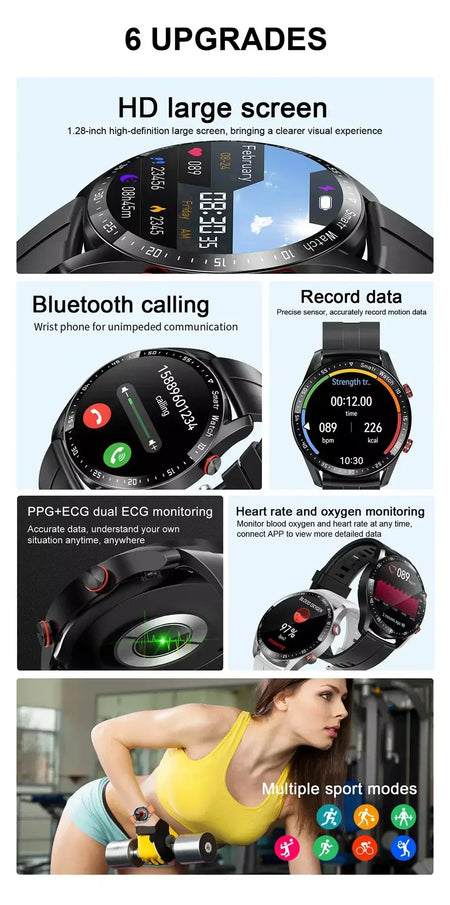 Xiaomi ecg + ppg chamada relógio inteligente masculino laser saúde pressão arterial fitnes esportes relógios à prova dwaterproof água smartwatch + caixa
