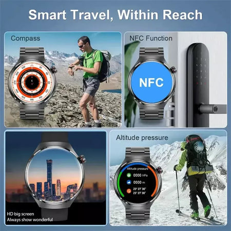 Xiaomi relógio inteligente masculino ms. nfc gps 360*360 1.52amoled hd screentracker bússola bluetoothcall ip68 esporte freqüência cardíaca smartwatch