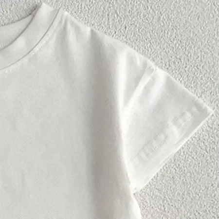 Verão bebê meninos meninas camiseta da criança cor sólida roupas superiores estilo coreano infantil do bebê meninos meninas manga curta camiseta roupas