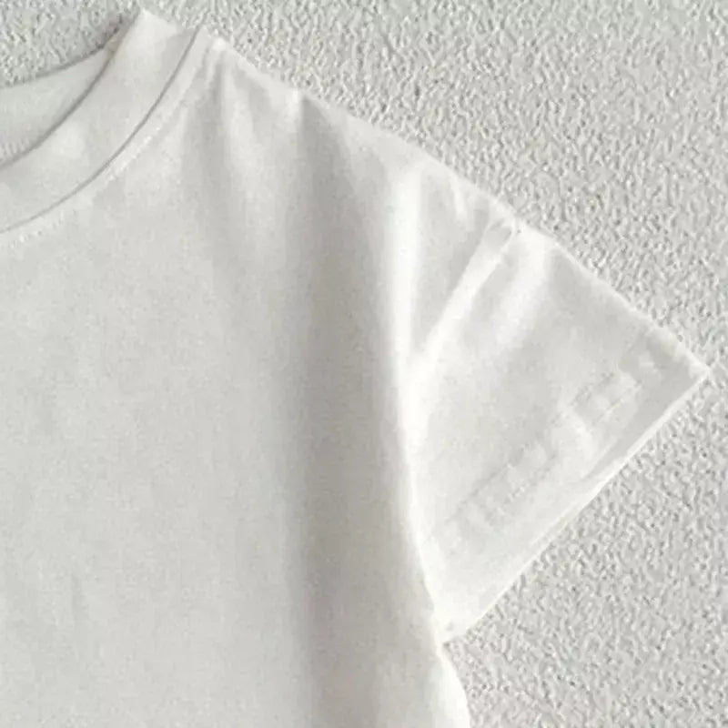 Verão bebê meninos meninas camiseta da criança cor sólida roupas superiores estilo coreano infantil do bebê meninos meninas manga curta camiseta roupas