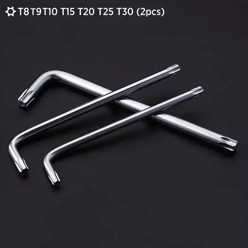 (2 peças) t8 t9 t10 t15 t20 t25 t30 chave de fenda torx de 2 vias chave de fenda chave de fenda ferramenta de reparo mini chaves de fenda