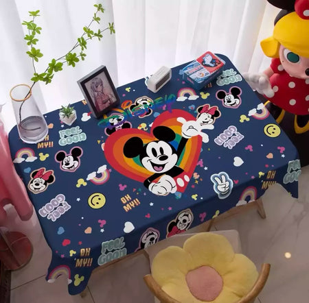 Toalha De Mesa Mickey Mouse Dos Desenhos Animados Da Disney Para Crianças, Mesa De Jantar Americana, Toalha De Mesa De Café Retro, Toalha De Mesa Quadrada