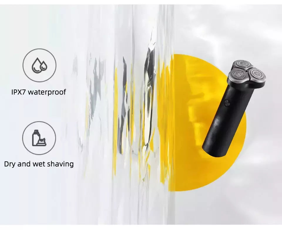 Xiaomi-Mijia S300 barbeador elétrico, lâmina de barbear masculina, aparador de barba masculino, recarregável, IPX7, impermeável, lâmina tripla