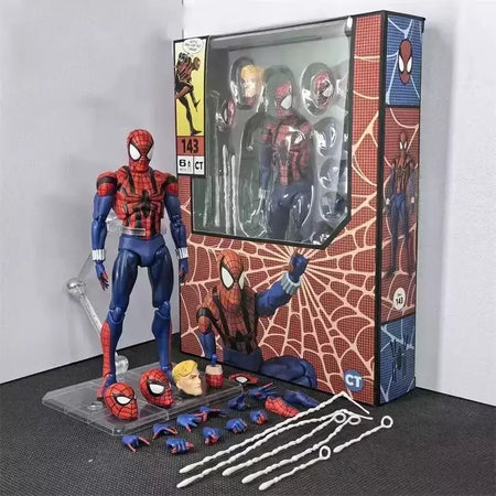 Ct brinquedos homem aranha mafex 185 clássico traje anime figura ver milhas morales 2099 homem-aranha figura de ação estatueta brinquedos crianças presente