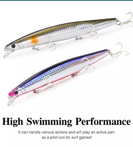 TSURIKNOYA-STINGER 163S-Ultra Long Casting Saltwater Sinking Minnow, Iscas de Pesca, Iscas Artificiais Duras para Robalo, 163mm, 34.2g